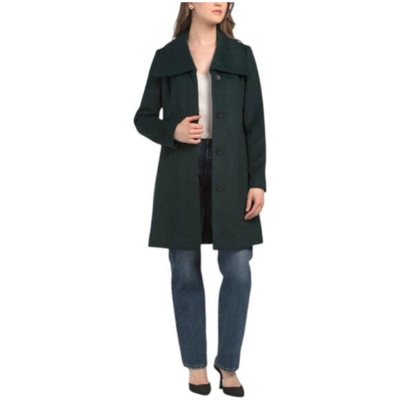 COLE HAAN Wool Blend Oversized Collar Coat - Picture 1 of 2